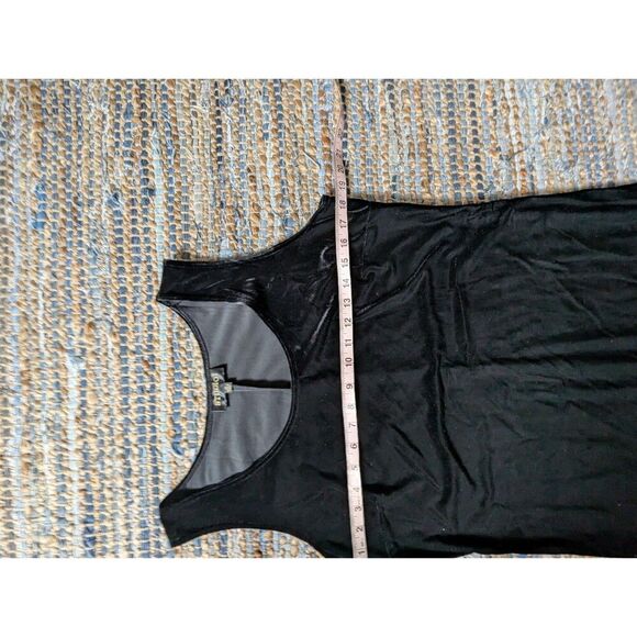 Vtg 90s Whimsigoth Black Velour Maxi Dress Set 12 Tie Front Topper Embroidery Ve - Picture 4 of 11